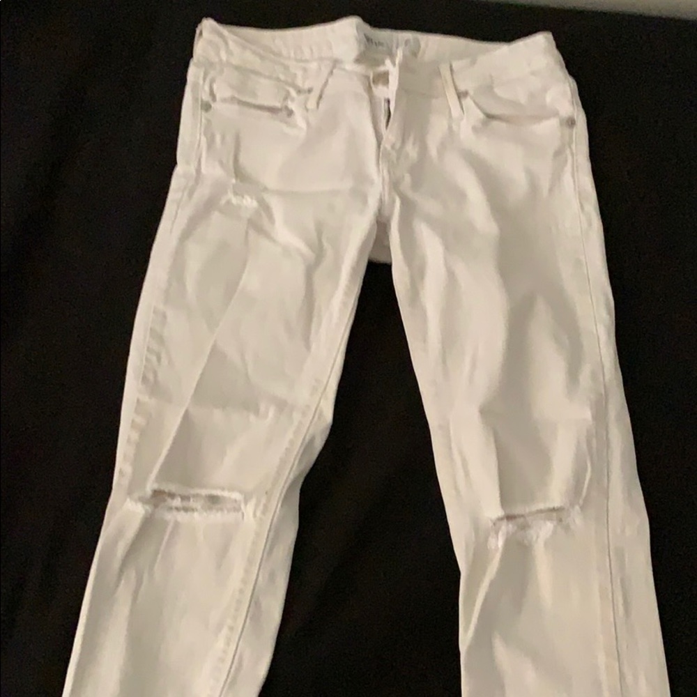 White ripped jeans